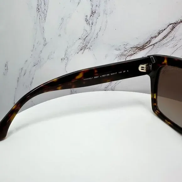 New CHANEL Sunglasses Brown Butterfly Gold Polarized Brown Lens - Picture 11 of 16